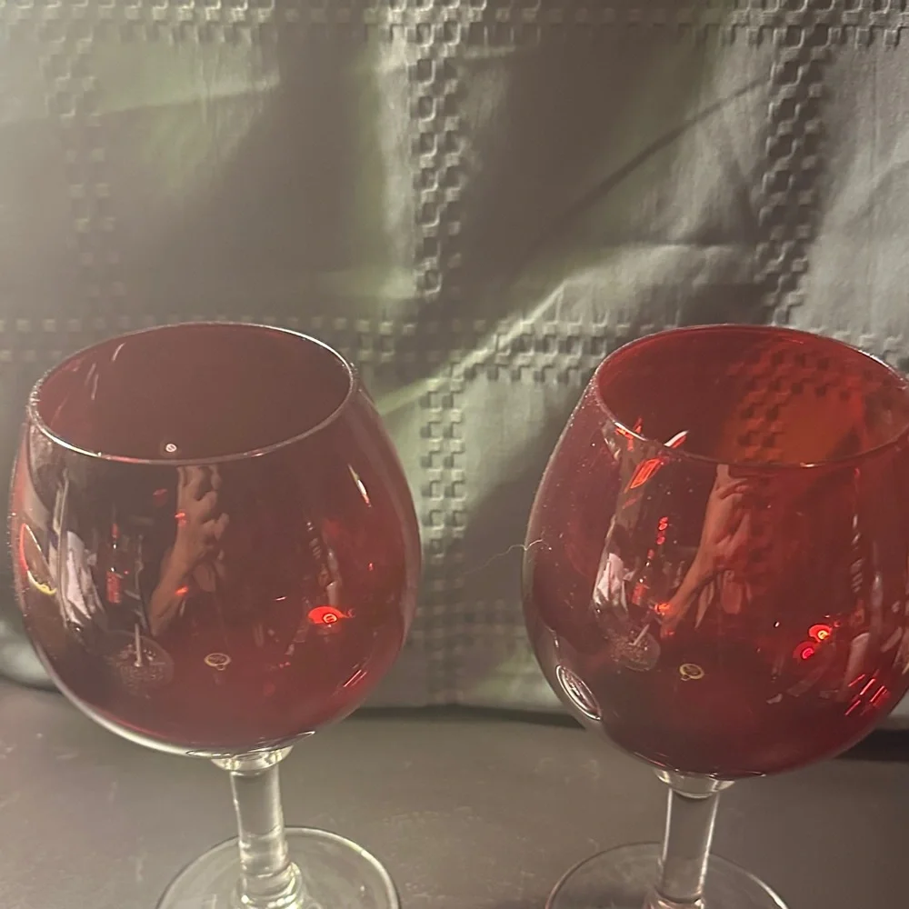 Crate&Barrel Ruby Red Wine Glasses